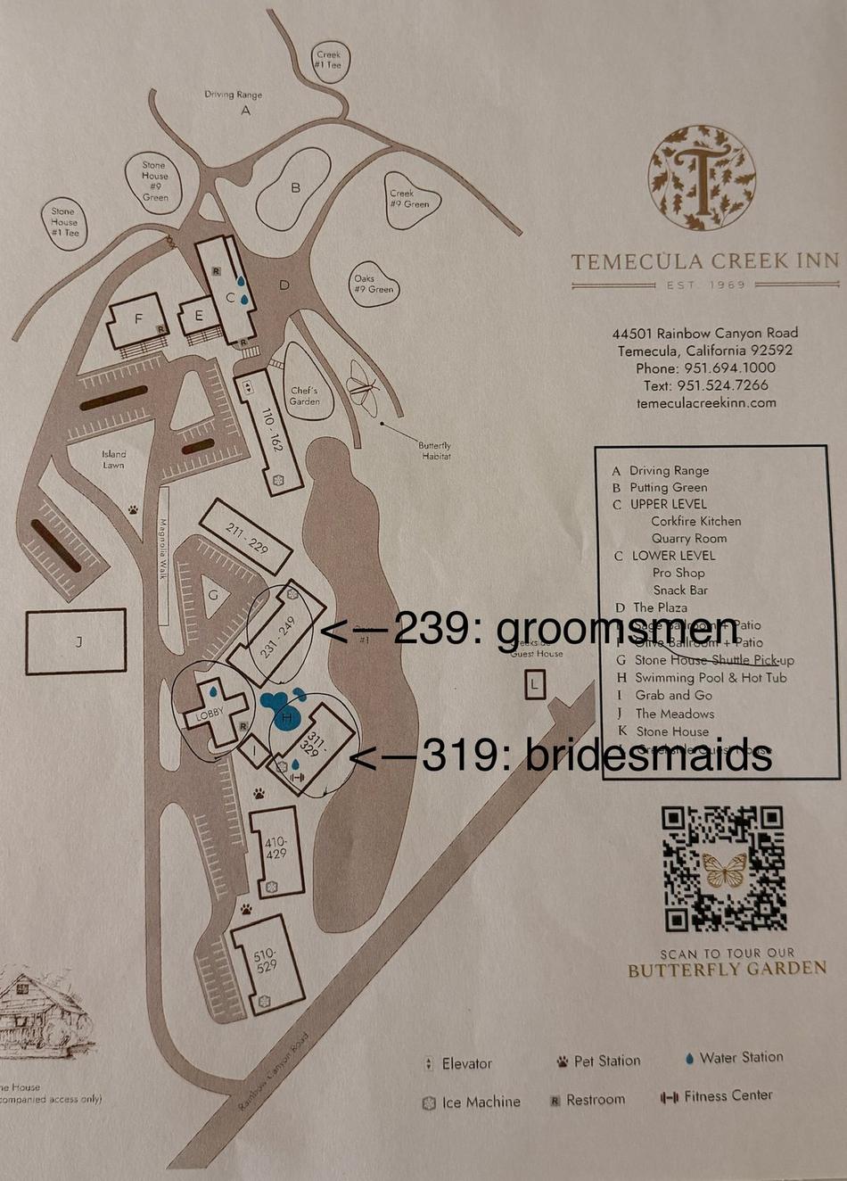 Temecula Creek Inn property map showing room 239